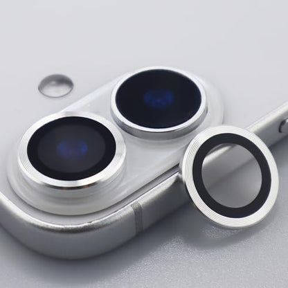 for iPhone 17 Camera Lens Protector Metal Tempered Glass Screen Accessories Cover (Silver) - color: Silver