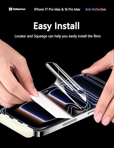 3 Pack iPhone 17 Pro Max/iPhone 16 Pro Max Screen Protector | NON-GLASS | 100% Anti Reflection | Unbreakable TPU | Case Friendly | Invisible Thin | Soft and Flexible Film for iPhone17Pro Max/iPhone16 Pro Max - size: iPhone 17 Pro Max/iPhone 16 Pro Max