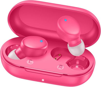 MOZOTER Mini Wireless Earbuds Bluetooth 5.3 in Ear Headphones Headsets - color: Barbie Pink