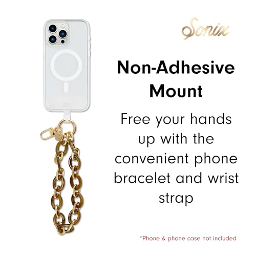 Sonix Phone Wristlet - Detachable Universal Smartphone Wrist Strap, Hands-Free Lanyard Cellphone Bracelet with Tether Tab - color: Brown Marble