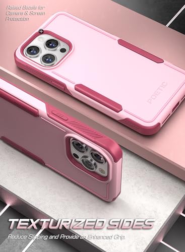 Poetic Neon Series Case Compatible with iPhone 15 Pro Max, Dual Layer Heavy Duty Tough Rugged Shockproof Protective Drop Protection Cell Phone Case 2023 New Cover, Light Pink - color: Light Pink, size: iPhone 15 Pro Max