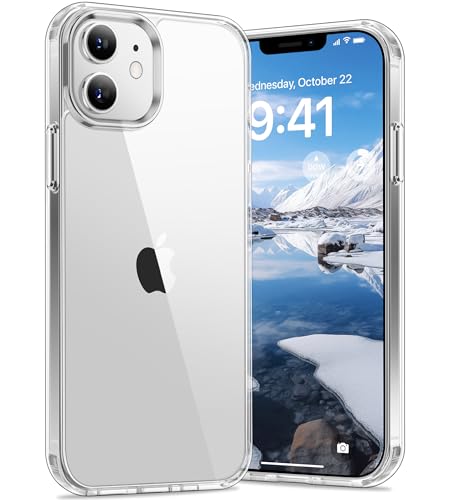 Vakoo Case for iPhone 12 Mini | Clear Anti-Yellowing, Hard Back, Military-Grade Drop Protection, Supports Wireless Charging - Transparent - color: Transparent, size: iPhone 12 Mini