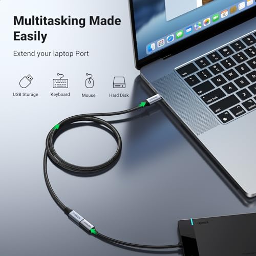 UGREEN USB C Extension Cable, (10Gbps/100W) USB C Extender 1.5 ft - color: Grey, size: 1.5 FT