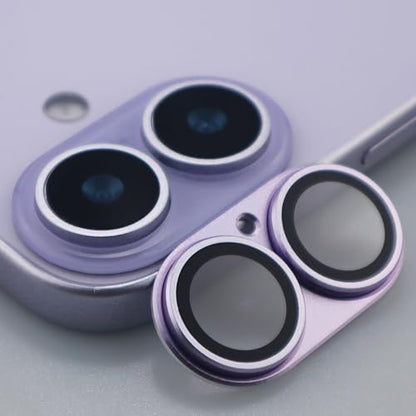 for iPhone 17 Camera Lens Protector Tempered Glass Metal Full Coverage Lens Cover Accessories (Purple) - color: Purple