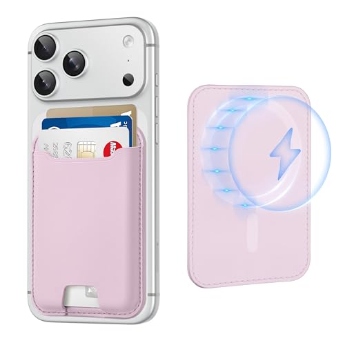 TopMade for MagSafe Wallet, Strongest Magnetic Phone Wallet, 4 Cards Holder - color: Pink
