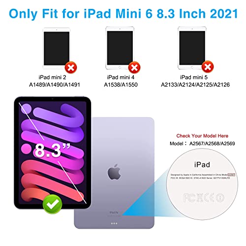 3 Pack SPARIN Screen Protector Compatible with iPad Mini 6 2021 8.3 Inch, Tempered Glass Screen Protector for iPad Mini 6th Generation, High Response