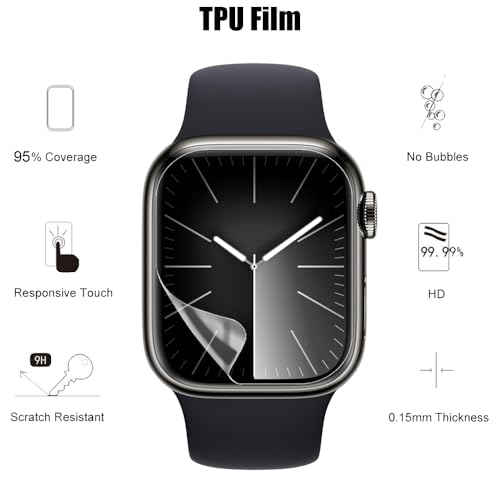 6 Pack TPU Screen Protector For Apple Watch Series 7/8 / 9 (41mm) - size: 41mm