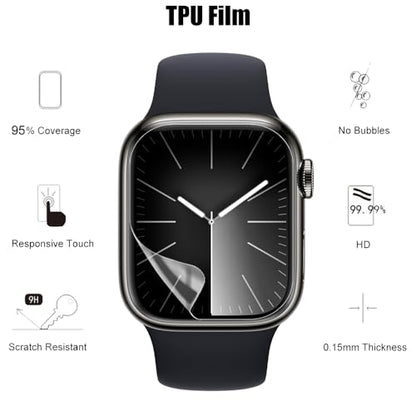 6 Pack TPU Screen Protector For Apple Watch Series 7/8 / 9 (41mm) - size: 41mm