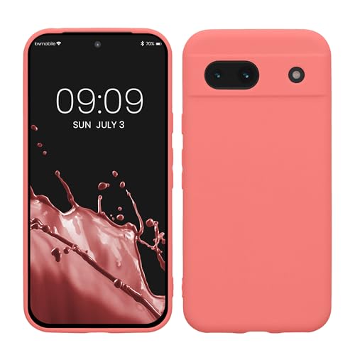 kwmobile Case Compatible with Google Pixel 8a Case - Protective Slim TPU Phone Cover - Soft Matte Finish - Pastel Coral - color: Pastel Coral