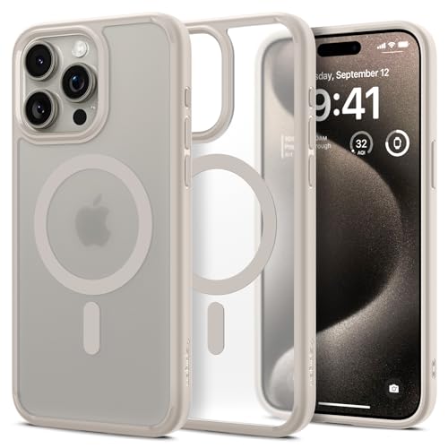 Spigen for iPhone 15 Pro Case, Ultra Hybrid MagFit [Anti-Yellowing] [Compatible with Magsafe] - Frost Natural Titanium - color: Frost Natural Titanium, size: iPhone 15 Pro