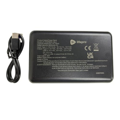Lifepro Portable Powerbank for AllevaRed, AllevaRed Pro, and BioRecover - 15,000mAh Battery Pack with USB 3.0 and 12V DC Output for Wellness Devices