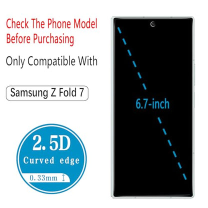Privacy Screen Protector for Samsung Galaxy Z Fold 7 Tempered Glass - color: Black-Galaxy Z Fold 7