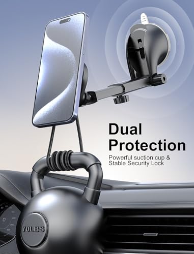 [2024 Upgraded Socket Car Phone Mount, [Extra Sticky, Non-Shaking] Multi-Functional Suction Cup Dashboard & Windshield Car Phone Holder for iPhone and All Smartphones with Socket Grip - style: Dashboard