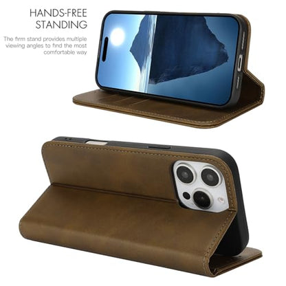 Wallet Case for iPhone 16 Pro Max,Premium PU Leather Flip Folio Case with Card Slot,Stand Holder and Magnetic Closure TPU Shockproof Interior Protective Case,6.9 Inch,Green | Premium PU Leather, Flip Folio Purse Case, with Card Slot, Stand Holder,Magnetic