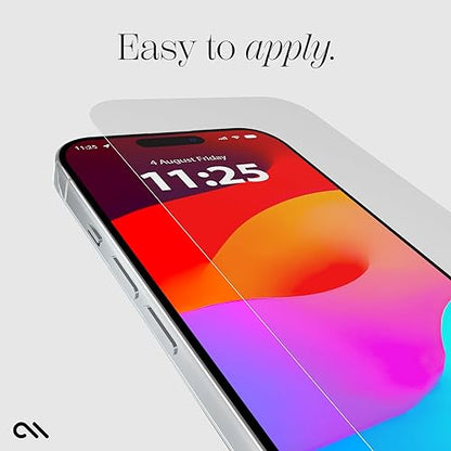 Case-Mate iPhone 15 Pro Screen Protector - 6.1 Inch - Anti-Scratch Tempered Glass with Shatter Protection - Durable 9H Glass with Touch Sensitivity, Ultra High Clarity, Case Friendly, Easy to Apply - size: iPhone 15 Pro