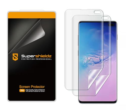 Supershieldz (2 Pack) Designed for Samsung (Galaxy S10 Plus) Screen Protector, (Full Coverage) High Definition Clear Shield (TPU)