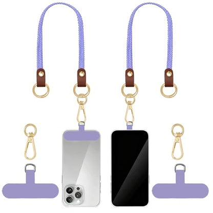 Hovmwey Stretchy Phone Lanyard Tether, 2 Pack Phone Leash Anti-theft Phone Strap for Anti-drop Outdoor Hiking Cycling Climbing Universal for Most Cell Phones, Lavender - color: Lavender