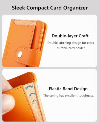 ONETOP for MagSafe Wallet,Magnetic Phone Wallet with 5 Card Slots,Orange - color: Orange