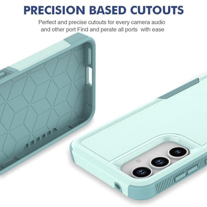 MDCN for Galaxy A35 5G Case: Dual Layer Protective Heavy Duty Cell Phone Cover Shockproof Rugged with Screen Protector - Military Protection Bumper Tough - Galaxy A35 5G 2024, Green - color: Mint Green (PC) + Mint Green (TPU)
