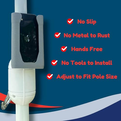 Universal Strap-On Phone Holder Mount | Attaches to Boat Rails, Golf Carts, Strollers, Wheelchairs, Bikes, Scooters & Fitness Equipment | Phone Cradle with Secure Straps | Made in USA (White) - color: White