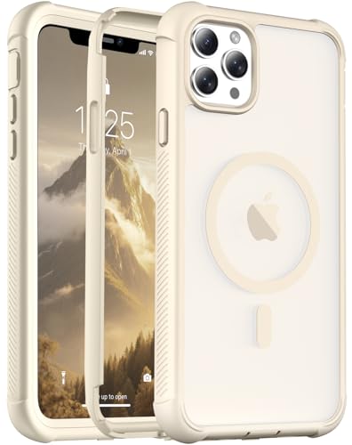 jaroco Magnetic for iPhone 11 Case Heavy Duty Protection Antique White | Compatible with MagSafe,Military Grade Drop Protection,Translucent Matte,Non-Slip,Shockproof 2-Layer Durable Bumper Case - color: Antique White, size: iPhone 11