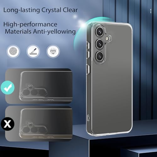 TENOC Phone Case for Samsung Galaxy S25+ Plus, Clear Case Shockproof Protective Bumper Slim Cover - color: Clear, size: S25 Plus