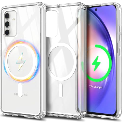 YZB for Galaxy A15 5G Phone Case, MagSafe Compatible, Crystal Clear | Compatible with Samsung Galaxy A15 5G, Magnetic Design, Yellowing Resistant, Scratch-Resistant Back - color: Crystal Clear, size: Galaxy A15 5G