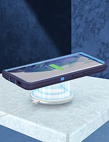 MXX Case Compatible with Galaxy S21 Ultra Case, 3-Layer Super Full Heavy Duty Body Bumper Cover/Shock Protection/Dust Proof, Designed for Samsung Galaxy S21 Ultra 5G 6.8 Inch 2021 (Blue) - color: Blue