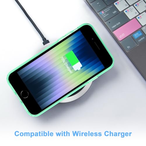 JJGoo Compatible with iPhone SE Case 2022/2020, Compatible with iPhone 7 8 Case Clear Soft Transparent Shockproof Protective Slim Thin Bumper Phone Cover, Green - color: Green