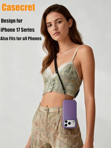 Phone Lanyard Phone Strap Crossbody Compatible with iPhone 17/Air/Pro/Max All Phone Cases with 2 Charms Dual Holes 1 TPU Tab 360° Hook Adjustable Hands-Free Shoulder Neck Camera Strap Anti Theft Beige - color: A-beige