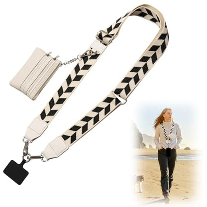 Cell Phone Lanyard Crossbody with Wallet, Versatile Clip and Go Phone Strap - color: C