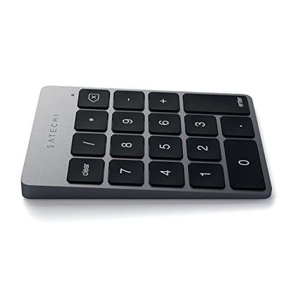 Satechi Slim Aluminum Bluetooth Keypad, 18-Key Number Pad, Space Gray - color: Space Gray, size: Micro USB