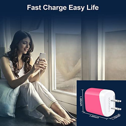 20W USB C Fast Charger for Google Pixel 10a/10 Pro/10 Pro XL/10 Pro Fold/10 9a 9 Fold 9 Pro XL 8a 8 Pro 7a 7 6,Fast Charging Block Travel Cube for iPhone 17 16 15 14 13 12,Samsung Galaxy A17 A16 S26 - color: Rose Red