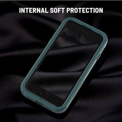 X-belmox Heavy Duty Phone Case for iPhone SE 2022 (3rd Gen) with Glass Screen Protector, 3 in 1 iPhone SE 2020 Case [Shockproof] Rugged Protective [Drop Proof] iPhone 7/8 case 4.7" - Dark Green - color: Dark Green