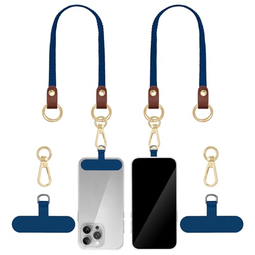 Hovmwey Stretchy Phone Lanyard Tether, 2 Pack Phone Leash Anti-theft Phone Strap for Anti-drop Outdoor Hiking Cycling Climbing Universal for Most Cell Phones, Atlantic Blue - color: Atlantic Blue