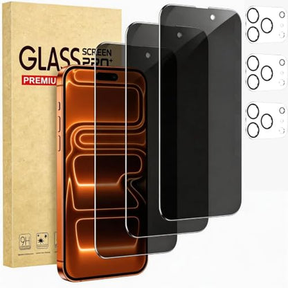 for iPhone17 Pro Max Privacy Screen Protector+Camera Lens Protector