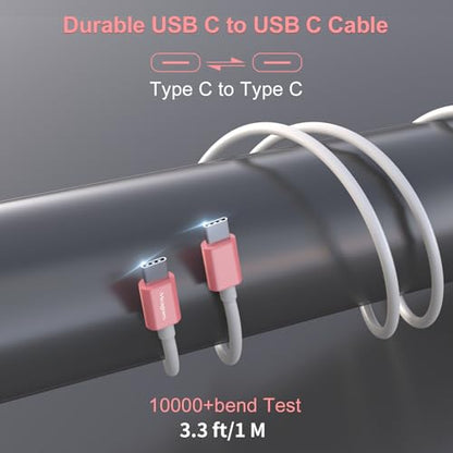 67.5W Pink Car Charger USB C Super Fast for iPhone 18 Pro Max/17/Android - color: Rose Gold, size: 3.3 ft