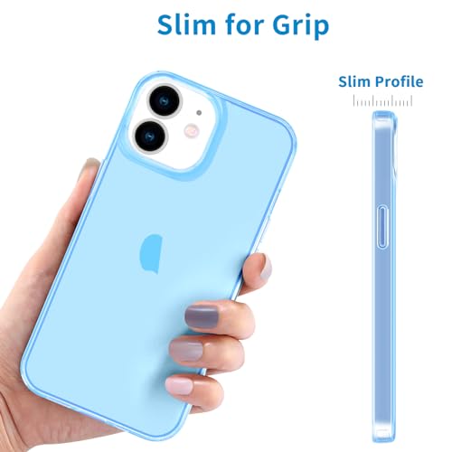 JJGoo Compatible with iPhone 12 Case & 12 Pro Case Clear Soft Transparent Shockproof Protective Slim Thin Bumper Phone Cover for 12 and 12 Pro - 6.1 inch, Clear Blue - color: Blue