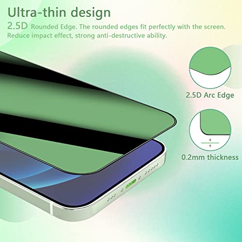 [3 Pack] for iPhone 12/12 Pro Green Privacy Screen Protector - size: iPhone 12/12 Pro
