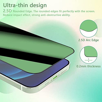 [3 Pack] for iPhone 12/12 Pro Green Privacy Screen Protector - size: iPhone 12/12 Pro