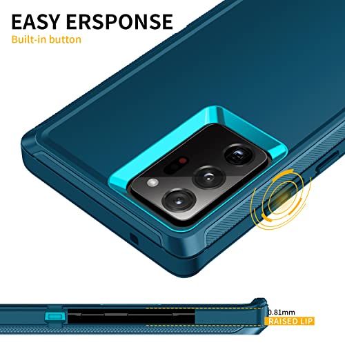 for Galaxy Note 20 Ultra Case Heavy Duty Shockproof Dust/Drop Poof 3 Layers Full Bady Protection Rugged Cover Case for Samsung Galaxy Note 20 Ultra,Turquoise - color: Turquise