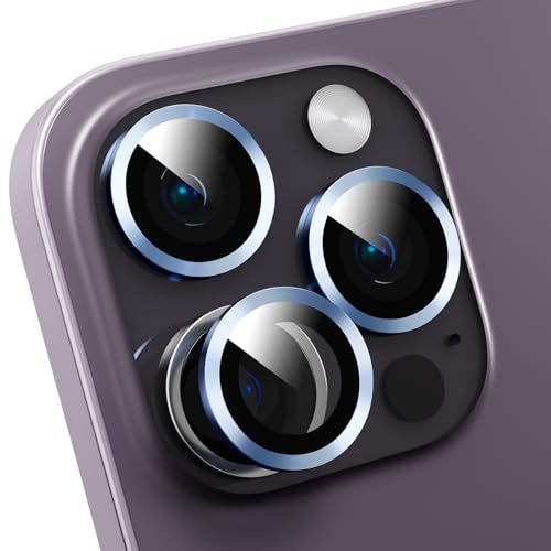 Camera Lens Protector Compatible with iPhone 14 Pro/iPhone 14 Pro Max,Scratch Resistant,HD Clear Tempered Glass Camera Lens Protection Cover,Case Friendly Easy to Install - Blue - color: Blue, size: iPhone 14 Pro/iPhone 14 Pro Max