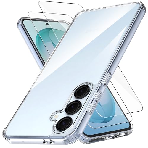 Anoowkoa Designed for Samsung Galaxy S26+ Case + 2 Pack Galaxy S26 Plus Tempered Glass Screen Protector.[Military Grade Protection] Slim Transparent Anti-Scratch - Clear - color: Samsung Galaxy S26+