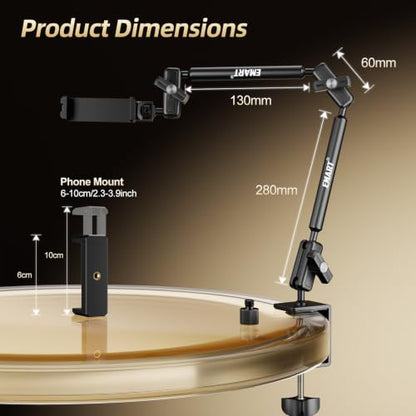 EMART 22" Magic Arm Clamp Kit,Overhead Camera Mount with C Clamp 1/4" Screw - color: C-Clamp