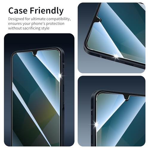 Privacy Screen Protector for Samsung A16/A26/A17, Anti-Spy Tempered Glass, Double Shatterproof 9H Hardness, Private Black Dark Protection, Anti-Scratch Impact Resistant Case-Friendly - 3 Pack - color: A16/A26/A17 Black