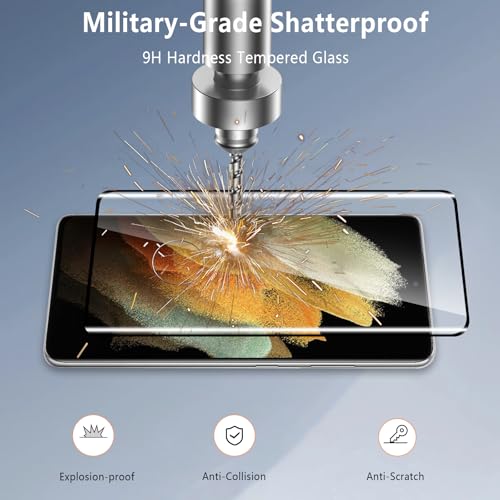 3-Pack for Samsung Galaxy S21 Ultra 5G Screen Protector Tempered Glass, 3D Full Edge Coverage Film, 9H Hardness HD Bubble-Free Film, Anti-Scratch Premium Protective Glass for Galaxy S21 Ultra - size: Samsung Galaxy S21 Ultra