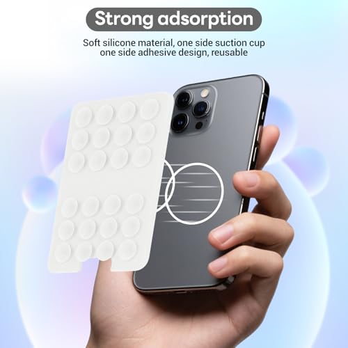Classic - 2PCS Silicone Suction Phone Case Adhesive Mount(white) - color: White