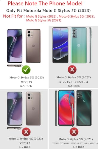Vinve for Moto G Stylus 5G 2023 Case [Not Fit 4G Version] Slide Lens Cover, HD Screen Protector, Military Grade Drop Protection, Magnetic Rotated Ring Holder Kickstand Protective Phone Case (Black) - color: Black ,Military Grade 2nd gen.