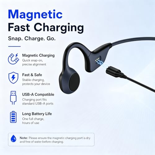 Open-Ear Headphones with Noise-Canceling Mic, Bone Conduction Headphones