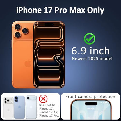 2 Pack for 360° iPhone 17 Pro Max Privacy Screen Protector, Fits iPhone 16 Pro Max, 4-Way Anti-Spy,2 Dust Free Trays, 9H Shatterproof,Full Coverage Sensitive Touch Tempered Glass - size: 17 Pro Max/16 Pro Max